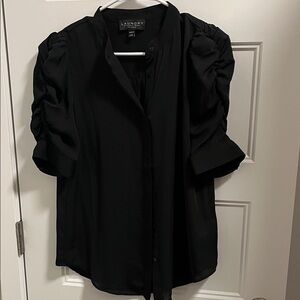 Laundry by Shelli Segal Black Puff Sleeve Blouse